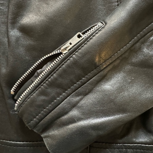 MANGO Lambskin Leather Moto Jacket - Picture 4 of 7